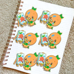 Orange Bird Sketch Sticker Clear Vinyl