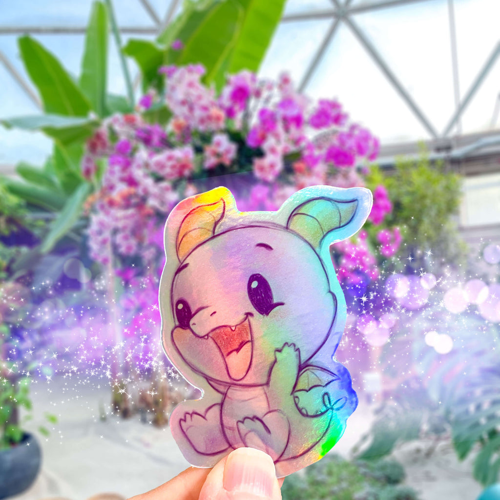 Happy Figgy Dragon Holo Sticker
