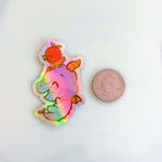 Holographic Figgy/Orange Bird Vinyl Sticker