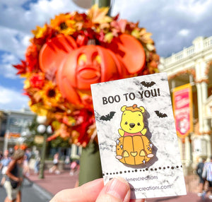 Glow in the Dark Pumpkin Pooh Enamel Pin