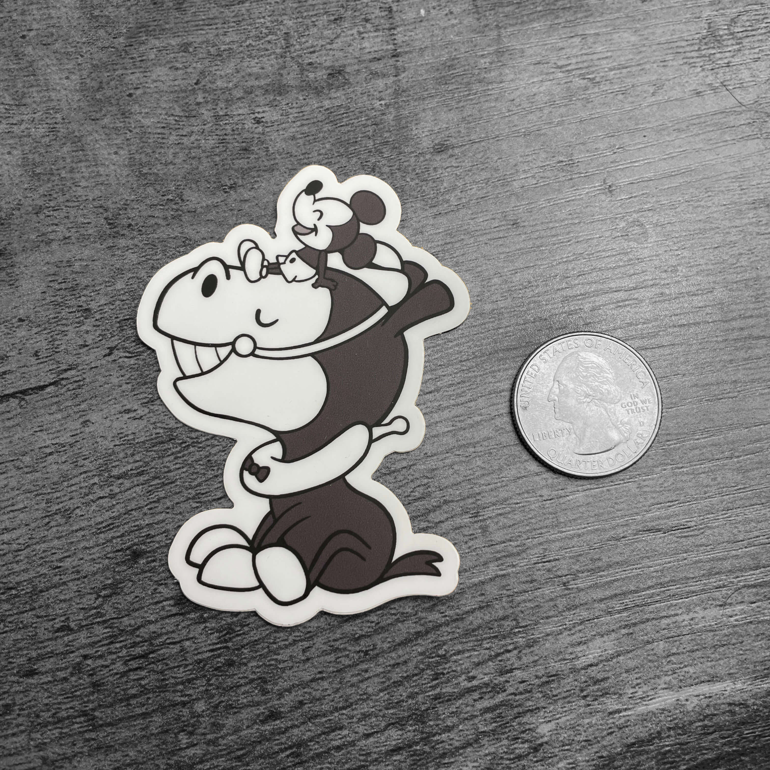 Horace Horsecollar and Mickey Vinyl Sticker