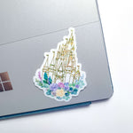 Glitter Gold Disney World Castle Vinyl Sticker