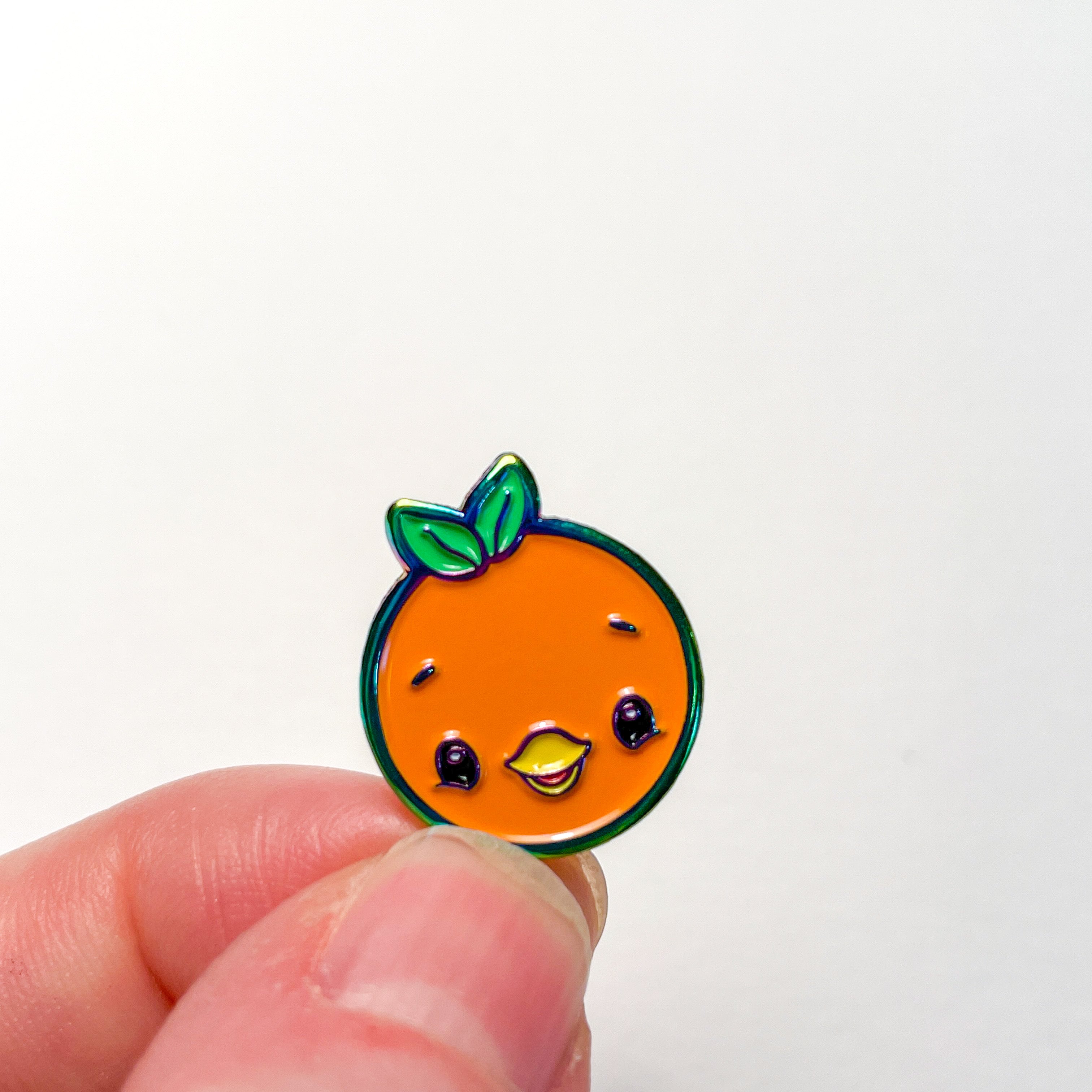 Rainbow Plated Mini Orange Bird Pin