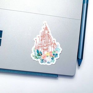 Rose Gold World Castle Vinyl Sticker