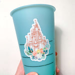 Rose Gold World Castle Vinyl Sticker
