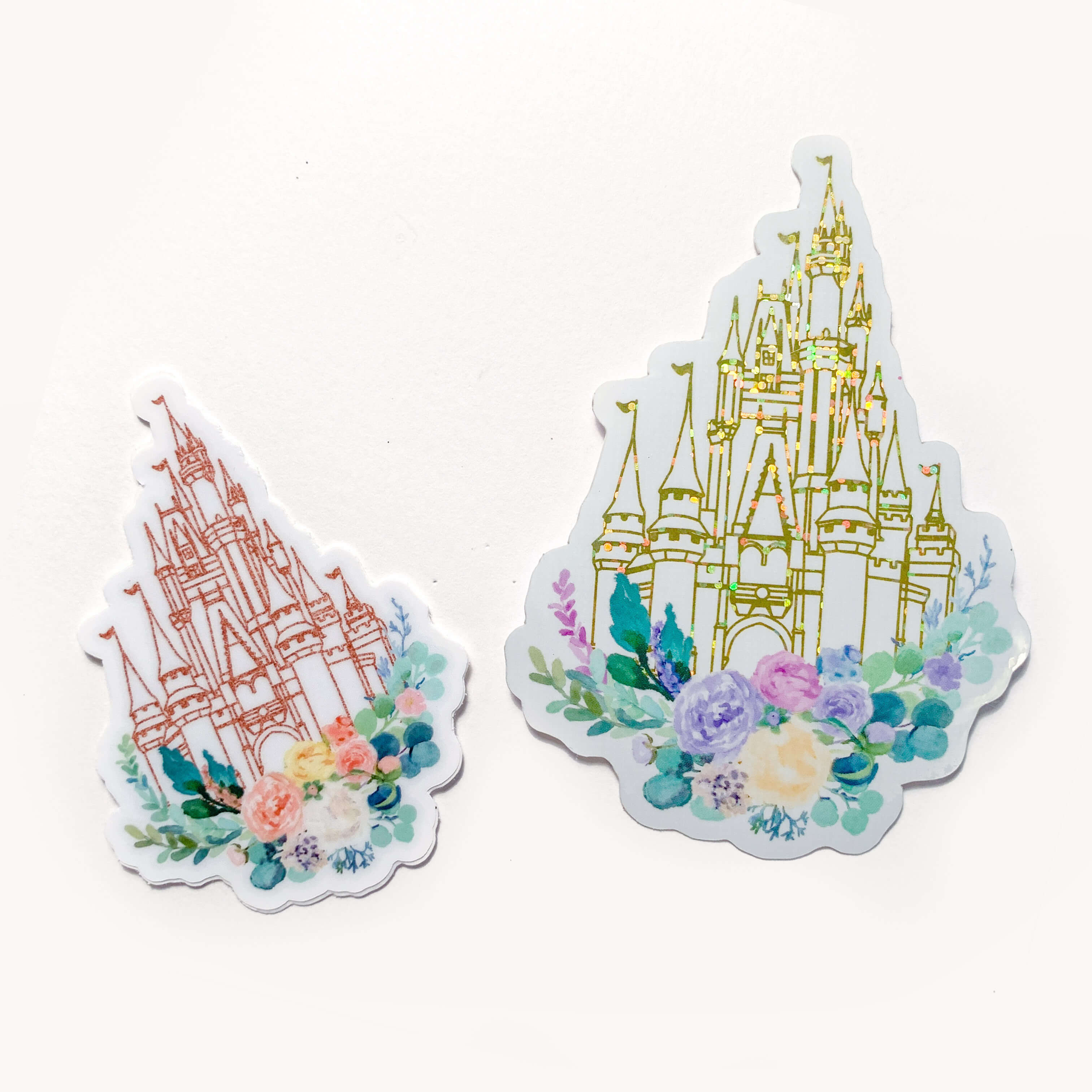 Glitter Gold Disney World Castle Vinyl Sticker