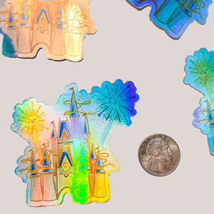 Disney World Castle Holographic Vinyl Sticker