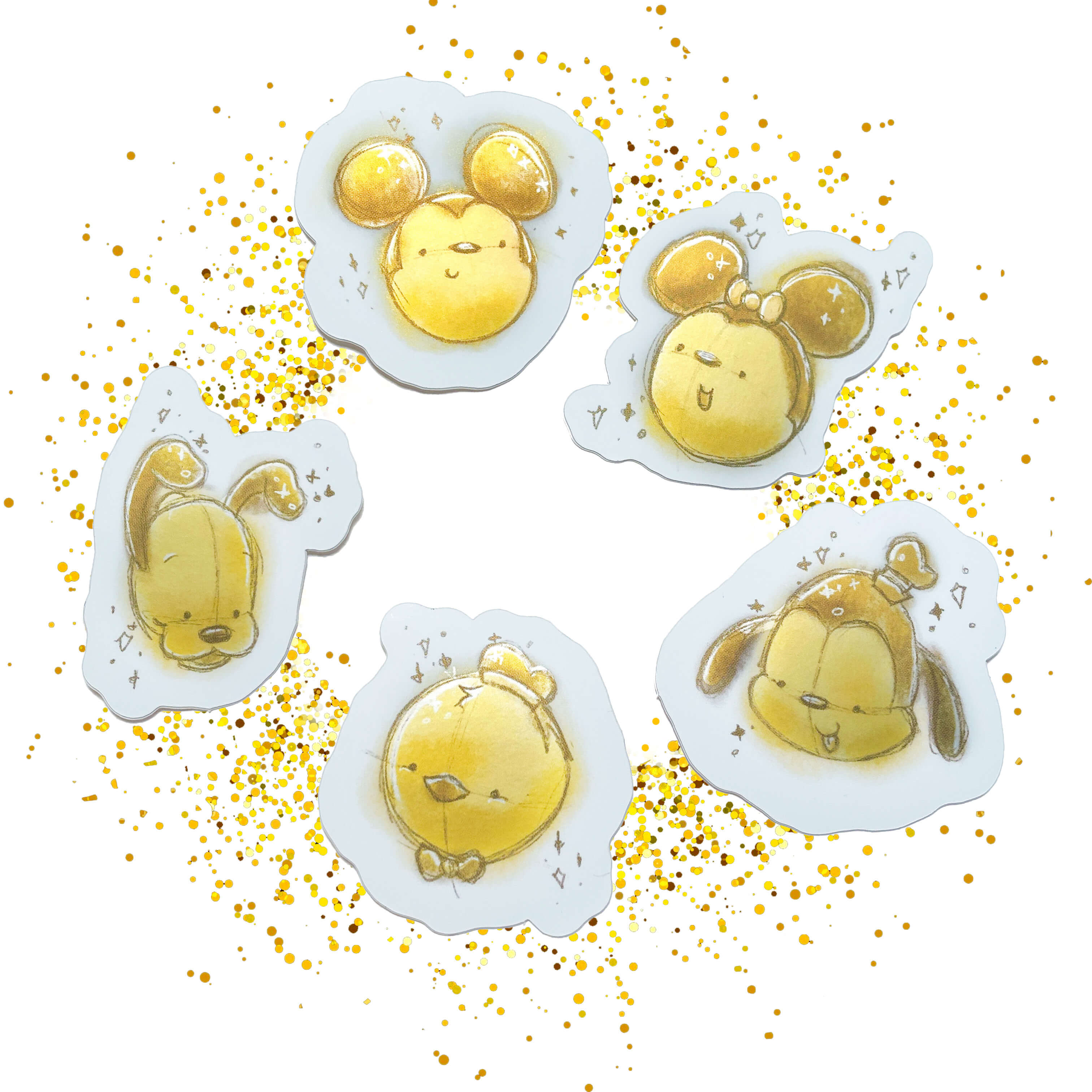 Golden 50th Fab 5 Stickers