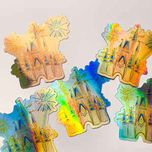 Disney World Castle Holographic Vinyl Sticker